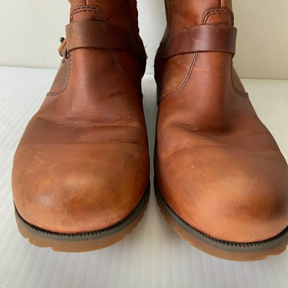 Teva DeLaVina Red‎ Brown Leather Ankle Boots Womens 6.5